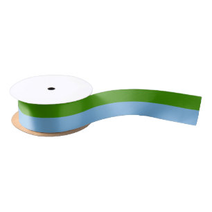 Custom Spring Green und Pastel Denim Blue Satinband