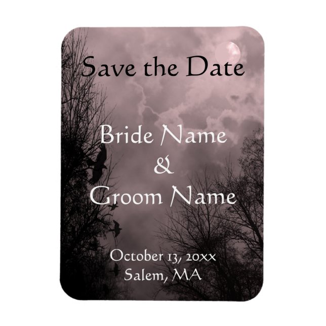 Custom Spuk Sky Red Mist Save the Date Magnet (Vertikal)