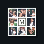 Custom Square Collage 8 Wedding Foto Monogram Leinwanddruck<br><div class="desc">Entwerfen Sie Ihre eigene Leinwand mit eigenen Hochzeitsfeiern,  Jubiläum,  Verlobung und besonderen Fotos.</div>
