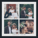 Custom Square Collage Wedding Foto & Text Künstlicher Leinwanddruck<br><div class="desc">Entwerfen Sie Ihre eigene Leinwand mit eigenen Hochzeitsfeiern,  Jubiläum,  Verlobung und besonderen Fotos.</div>