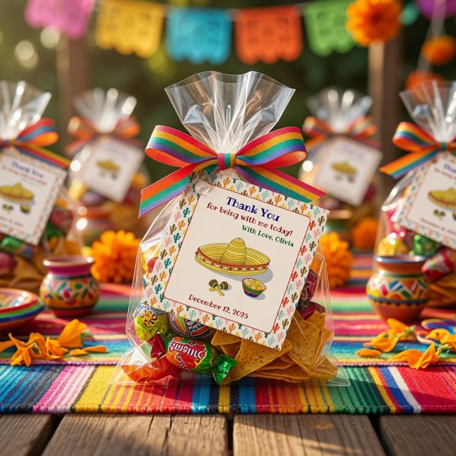 Custom Square Fiesta Vielen Dank Tag Geschenkanhänger (Von Creator hochgeladen)