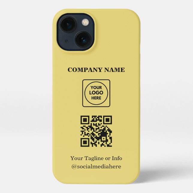 Custom Square Logo QR Code Gold iphone case Hülle (Rückseite)