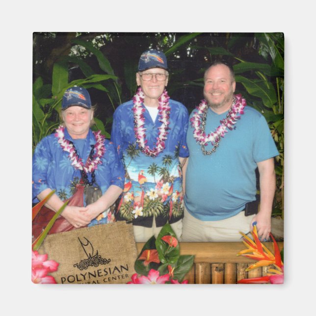 Custom Square Magnet, Foto Hawaii Touristen Magnet (Vorne)