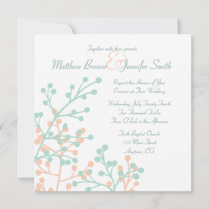 Custom Square Rustic Floral Wedding Invitation Einladung