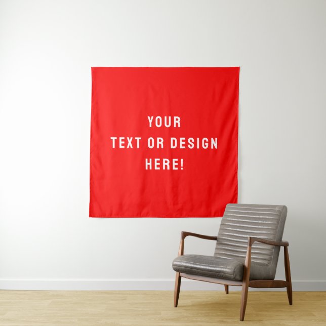 Custom Square Tapestation - Rot und Personalisiert Wandteppich (Beispiel)