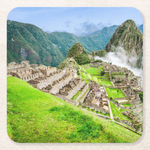 Custom Square Untersetzer Machu Picchu