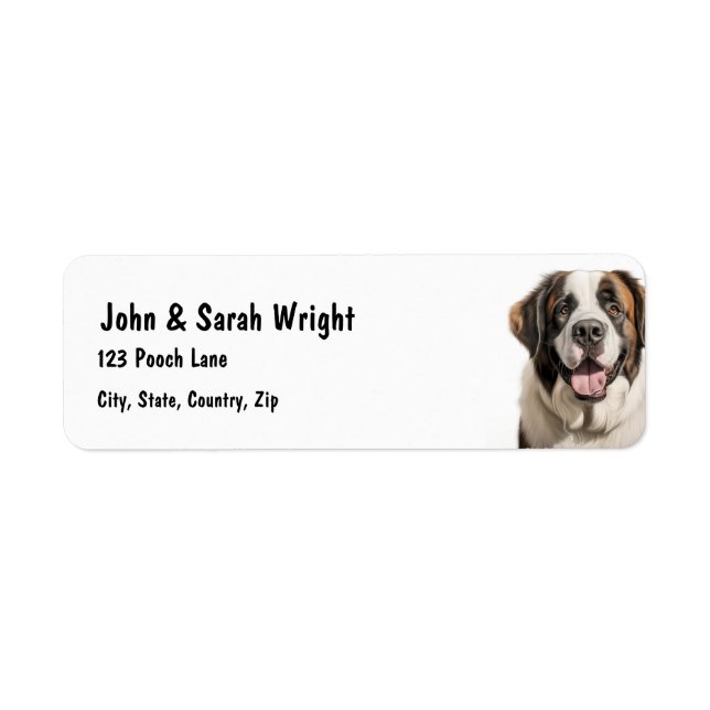 Custom St Bernard Dog Address Label (Vorne)