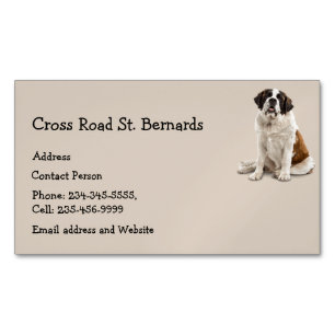 Custom St. Bernard Dog Pet Animal Logo Magnetische Visitenkarte