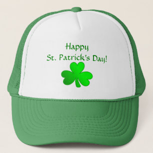 Custom St. Patrick Day Green Hat mit Kleeblatt Truckerkappe