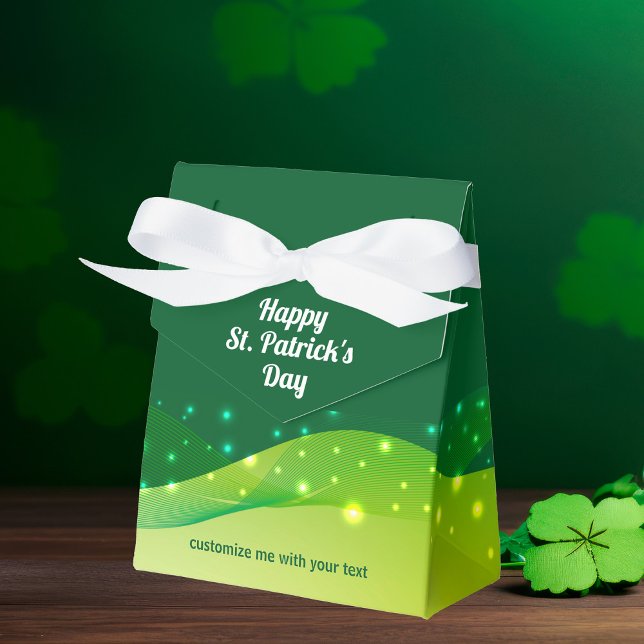 Custom St. Patrick's Day Chic Green Sparkle Party Geschenkschachtel (Von Creator hochgeladen)