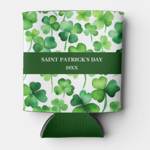 Custom St Patricks Day Green Watercolor Kleeblatt Dosenkühler