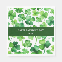 Custom St Patricks Day Green Watercolor Kleeblatt Serviette