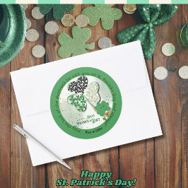 Custom ST Patrick's Day Kleeblatt Beer Runder Aufkleber