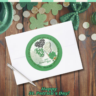 Custom ST Patrick's Day Kleeblatt Beer Runder Aufkleber