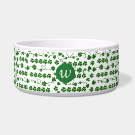 Custom St Patrick's Day Kleeblatt Herz Weiß Grün Napf