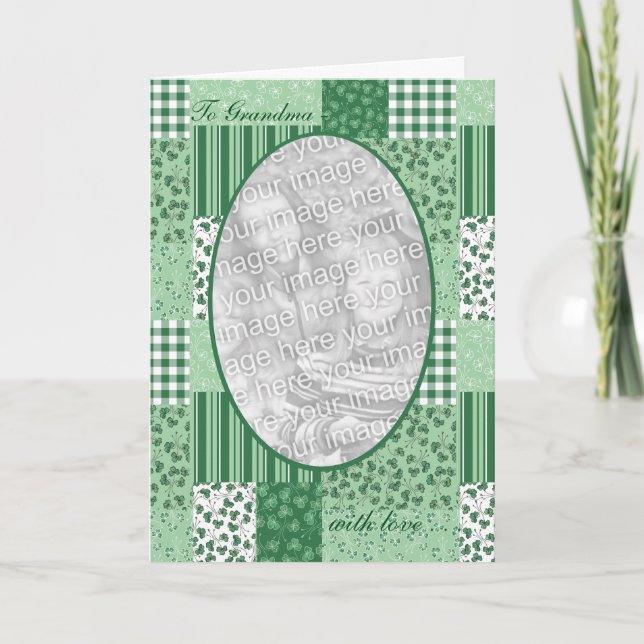 Custom St Patrick's Day Kleeblatts Foto Card Karte (Vorderseite)