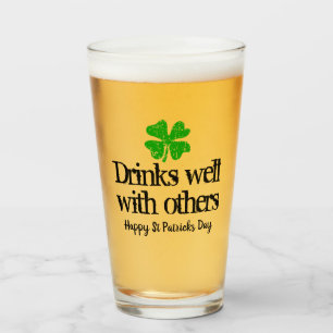 Custom St Patricks Day Party Bierglas mit Logo Glas