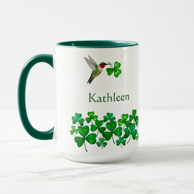 Custom St. Patrick's Hummingbird Tasse (Links)