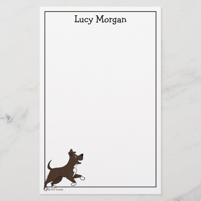 Custom Staffy Lab Cute Dog Art Briefpapier (Vorderseite)