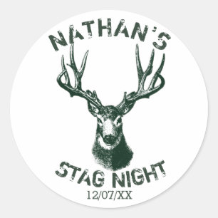 Custom Stag Night Antlers Runder Aufkleber