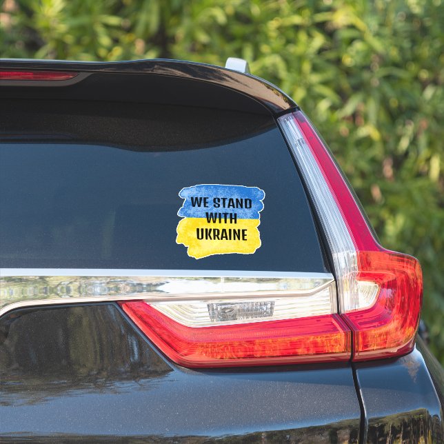 Custom STAND with UKRAINE Peace Support Car Flag Aufkleber (Auto Seite)