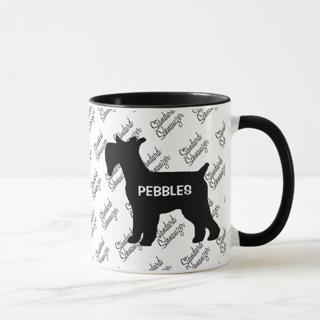 CUSTOM Standard Schnauzer Dog Silhouette Tasse (Rechts)