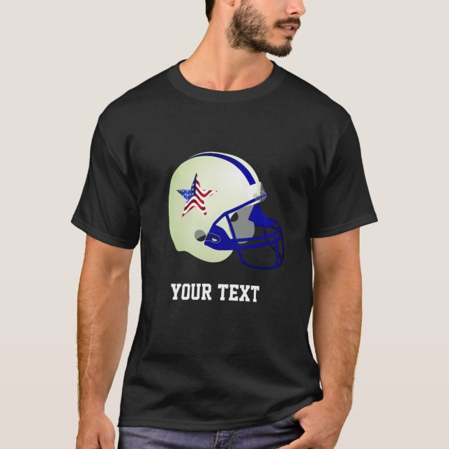 Custom Star auf American Football Helmet T-Shirt (Vorderseite)