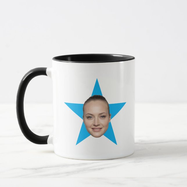 Custom Star Face World's Best Funny Office Geschen Tasse (Links)
