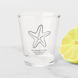 Custom Starfish Bachelorette Shot Glass Favor Gift Schnapsglas