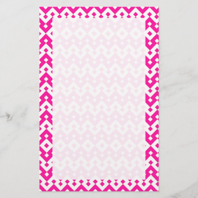 Custom Stationery, Notepaper: Candy Pink Geometric Briefpapier (Vorderseite)