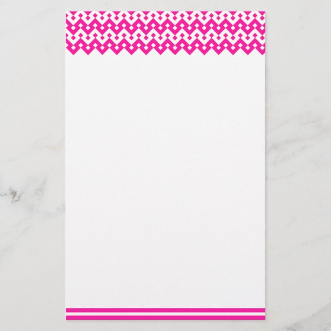 Custom Stationery, Notepaper: Candy Pink Geometric Briefpapier (Vorderseite)
