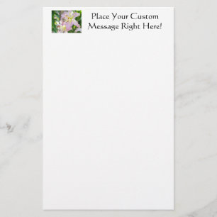 Custom Stationery Pink Lily Blume Lilies Garden Briefpapier
