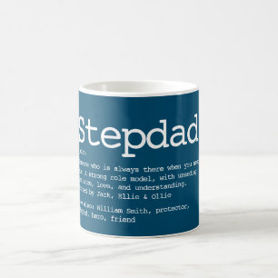 Custom Stepdad Definition Typografie Blau Kaffeetasse