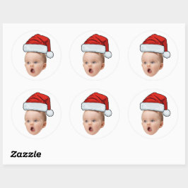 Custom Sticker Baby Face Foto Weihnachtsmannmütze 
