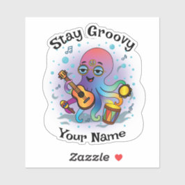 Custom Sticker | Retro Octopus | Name & Text