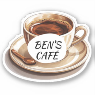 Custom Stickers Coffee Cup and Boans Logo Aufkleber