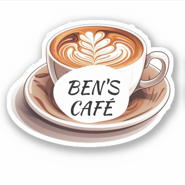Custom Stickers Coffee Cup and Boans Logo Aufkleber (Vorderseite)