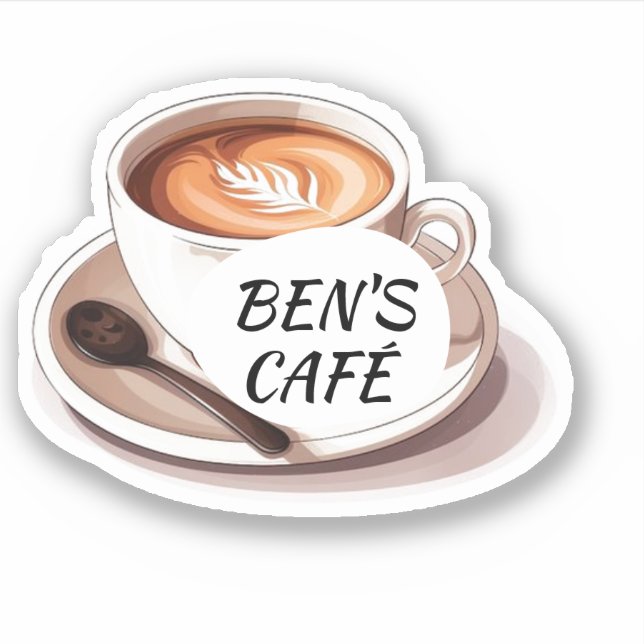 Custom Stickers Coffee Cup and Boans Logo Aufkleber (Vorderseite)