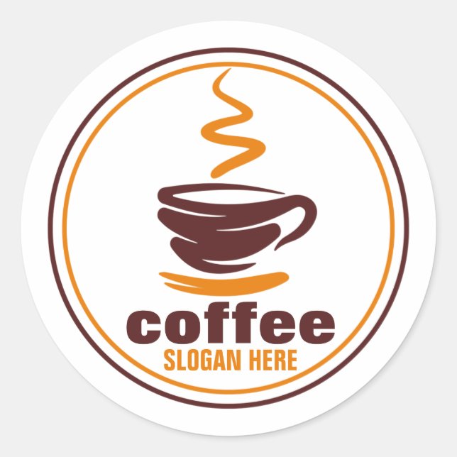 Custom stickers with coffee cup and beans logo (Vorderseite)