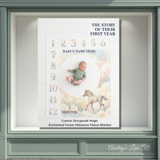 Custom Storybook Magic Enchanted Forest Milestone  Fleecedecke (Von Creator hochgeladen)