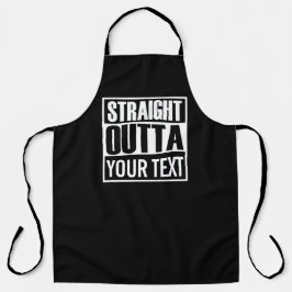 Custom STRAIGHT OUTTA schwarz-weiß Schürze