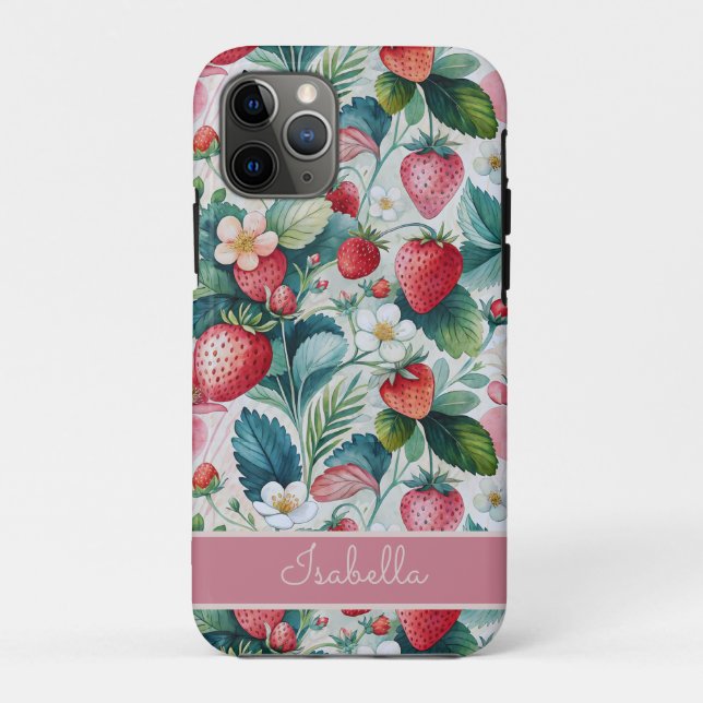 Custom Strawberries Wild Vibrant Case-Mate iPhone Hülle (Rückseite)