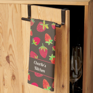 Custom Strawberry Chocolate Colored Kitchen Handtü Geschirrtuch