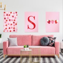 Custom Strawberry & Daisy Wall Art Set