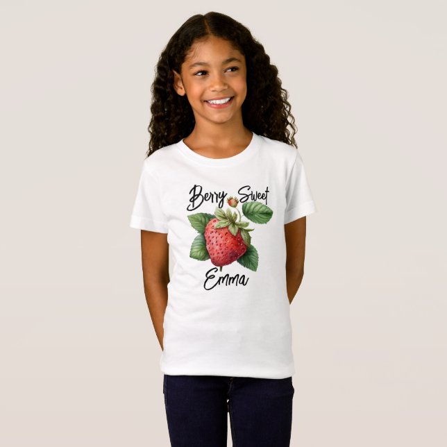 Custom Strawberry pun - Berry Sweet Girl T-Shirt (Vorne ganz)