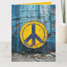 Custom Street Graffiti Peace Sign Blue Yellow Karte
