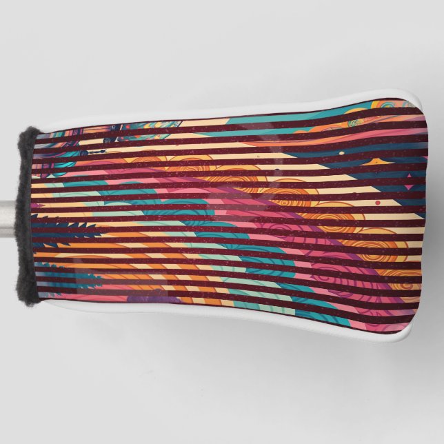 Custom Striped Art Putter Golf Head Cover Headcover (Vorderseite)