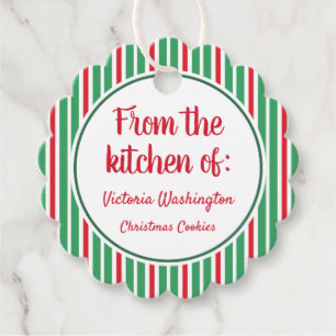 Custom Striped Christmas Kitchen Holiday Geschenkt Geschenkanhänger