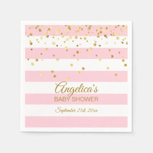 Custom Stripes Blush Pink Rose Gold BABY Dusche Serviette