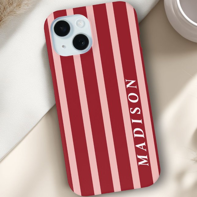 Custom Stripes Pink Red Brown Case-Mate iPhone Hülle (Custom Stripes Pink Red Brown Case-Mate iPhone Case)